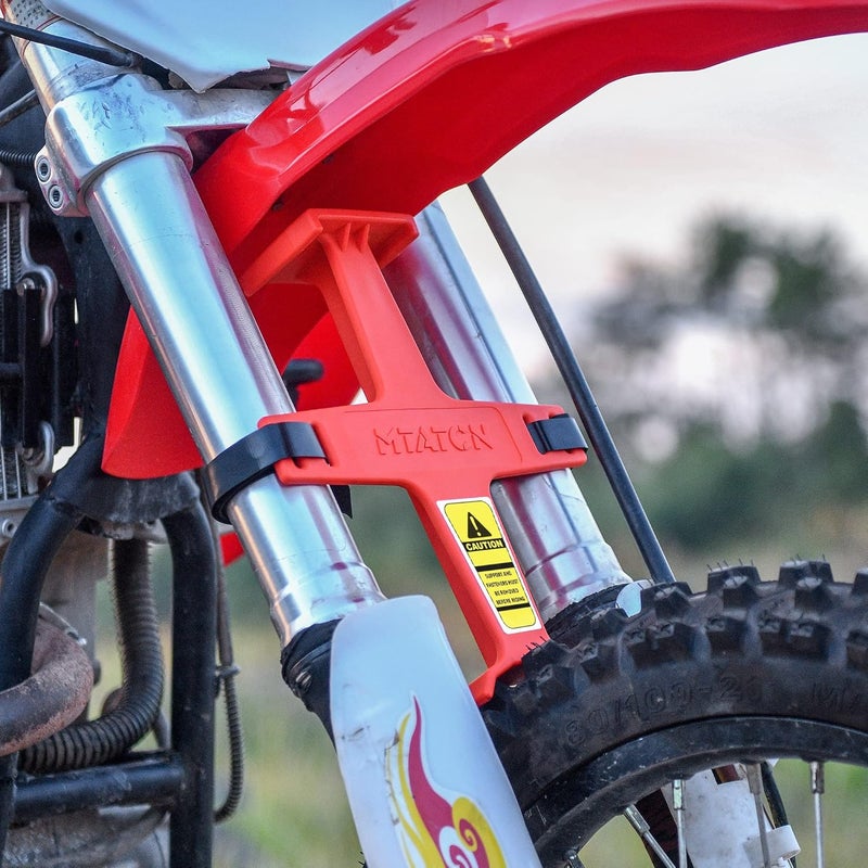 RUTU Dirt Bike Fork Saver, Universal Motorcycle Fork Guard Suspension for CRF450R DRZ400s XC-W 250 CR80 CR250 XR650R KLX 300R (red) - Image 5